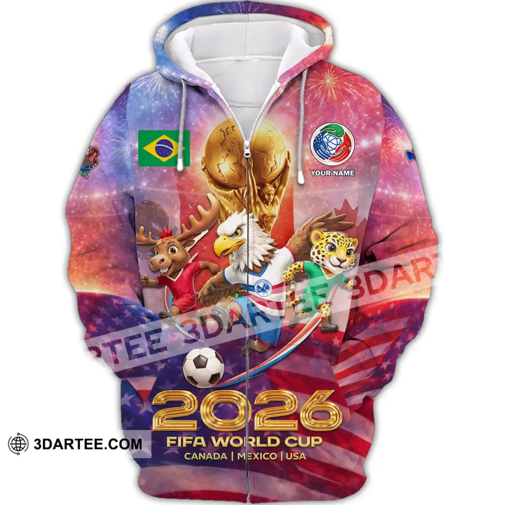 Unisex Shirt - Custom World Cup 2026 3D Shirt Zipper Hoodie / S T-shirt