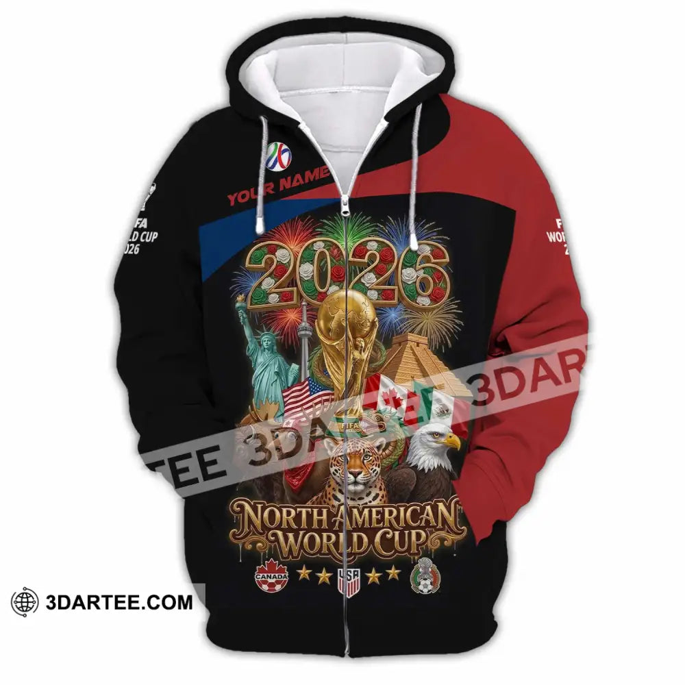 Unisex Shirt - Custom World Cup 2026 3D Shirt - Zipper Hoodie / S - T-shirt