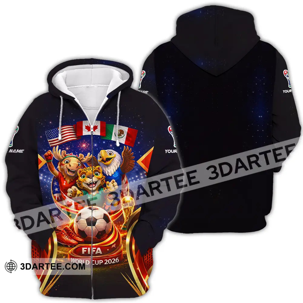 Unisex Shirt - Custom World Cup 2026 3D Shirt Zipper Hoodie / S T-shirt
