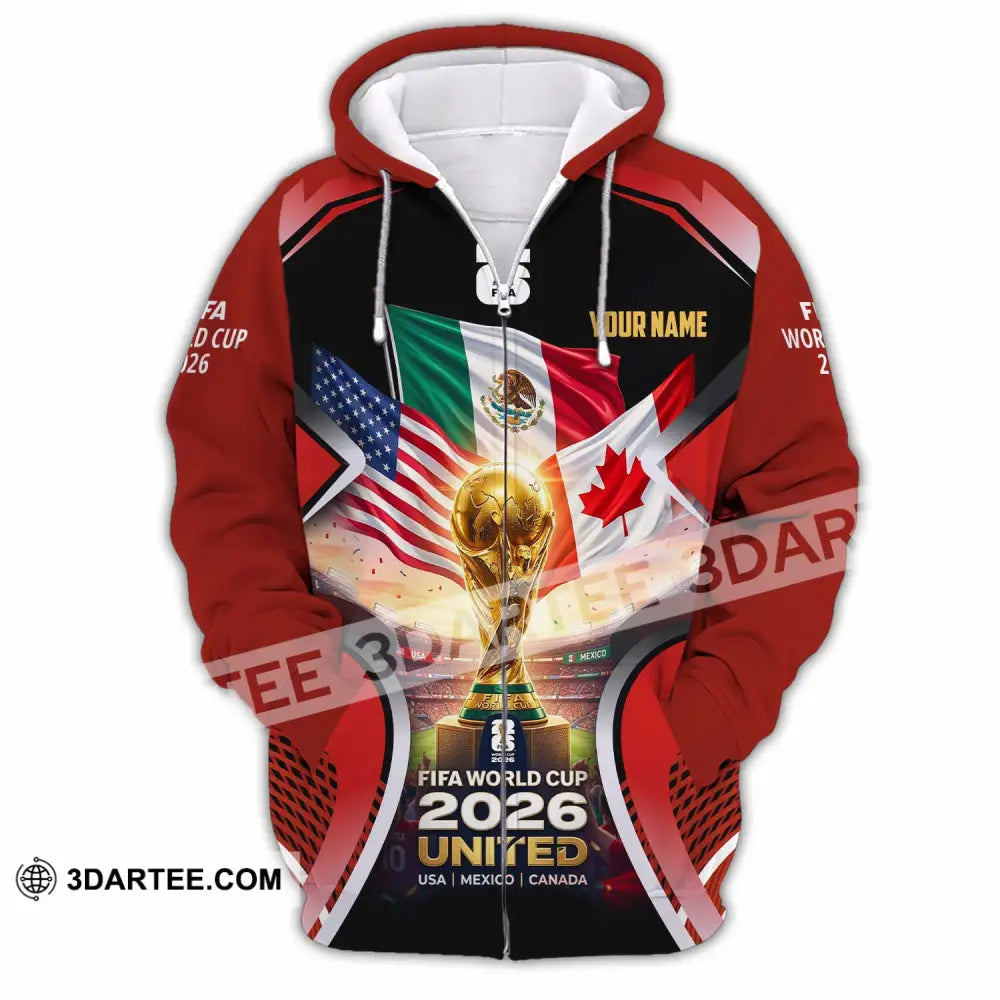 Unisex Shirt - Custom World Cup 2026 3D Shirt - Zipper Hoodie / S - T-shirt