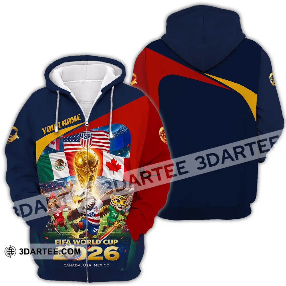 Unisex Shirt - Custom World Cup 2026 3D Shirt Zipper Hoodie / S T-shirt