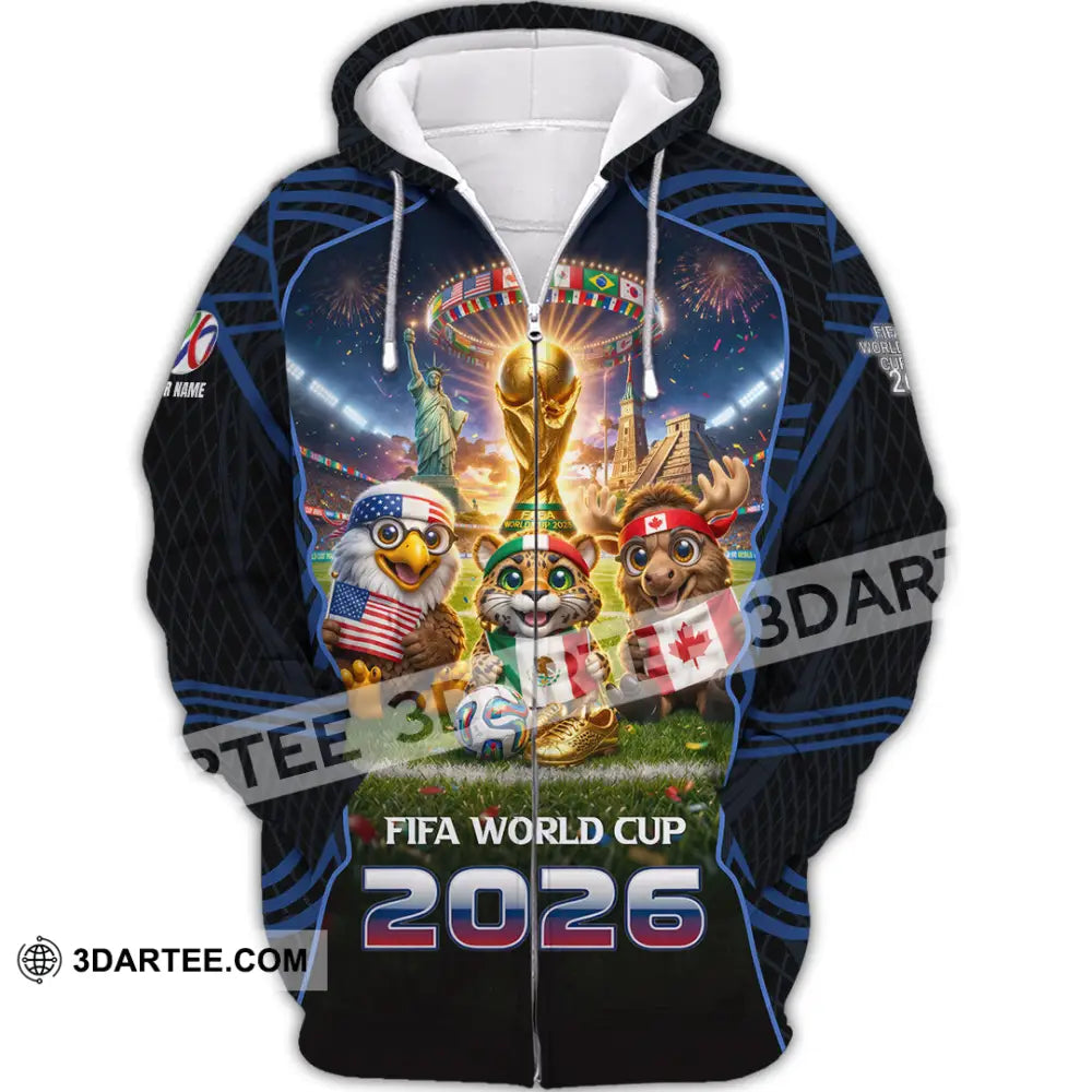 Unisex Shirt - Custom World Cup 2026 3D Shirt Zipper Hoodie / S T-shirt