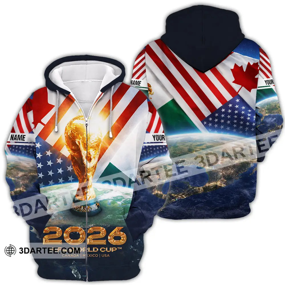 Unisex Shirt - Custom Fifa World Cup 2026 3D Shirt Zipper Hoodie / S T-shirt