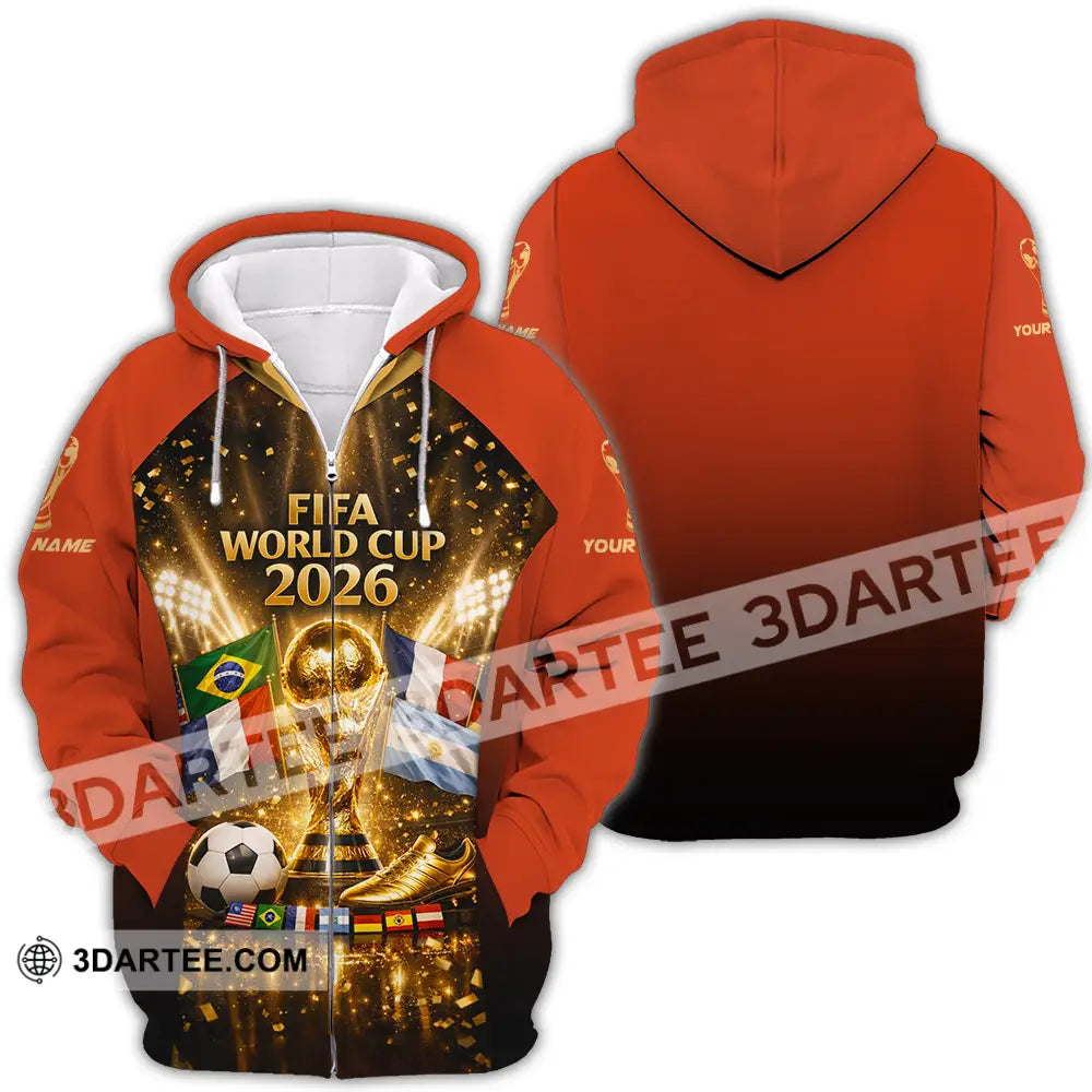Unisex Shirt - Custom World Cup 2026 3D Shirt Zipper Hoodie / S T-shirt