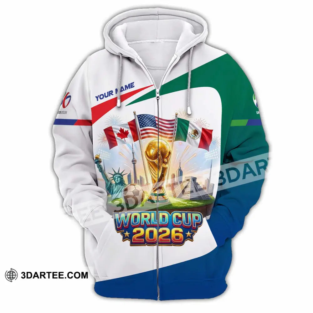 Unisex Shirt - Custom World Cup 2026 3D Shirt Zipper Hoodie / S T-shirt