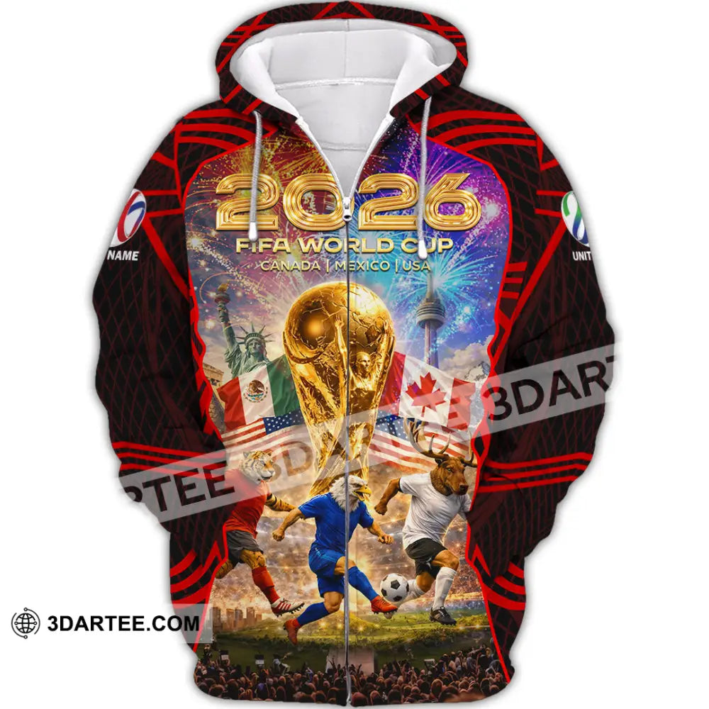 Unisex Shirt - Custom World Cup 2026 3D Shirt Zipper Hoodie / S T-shirt