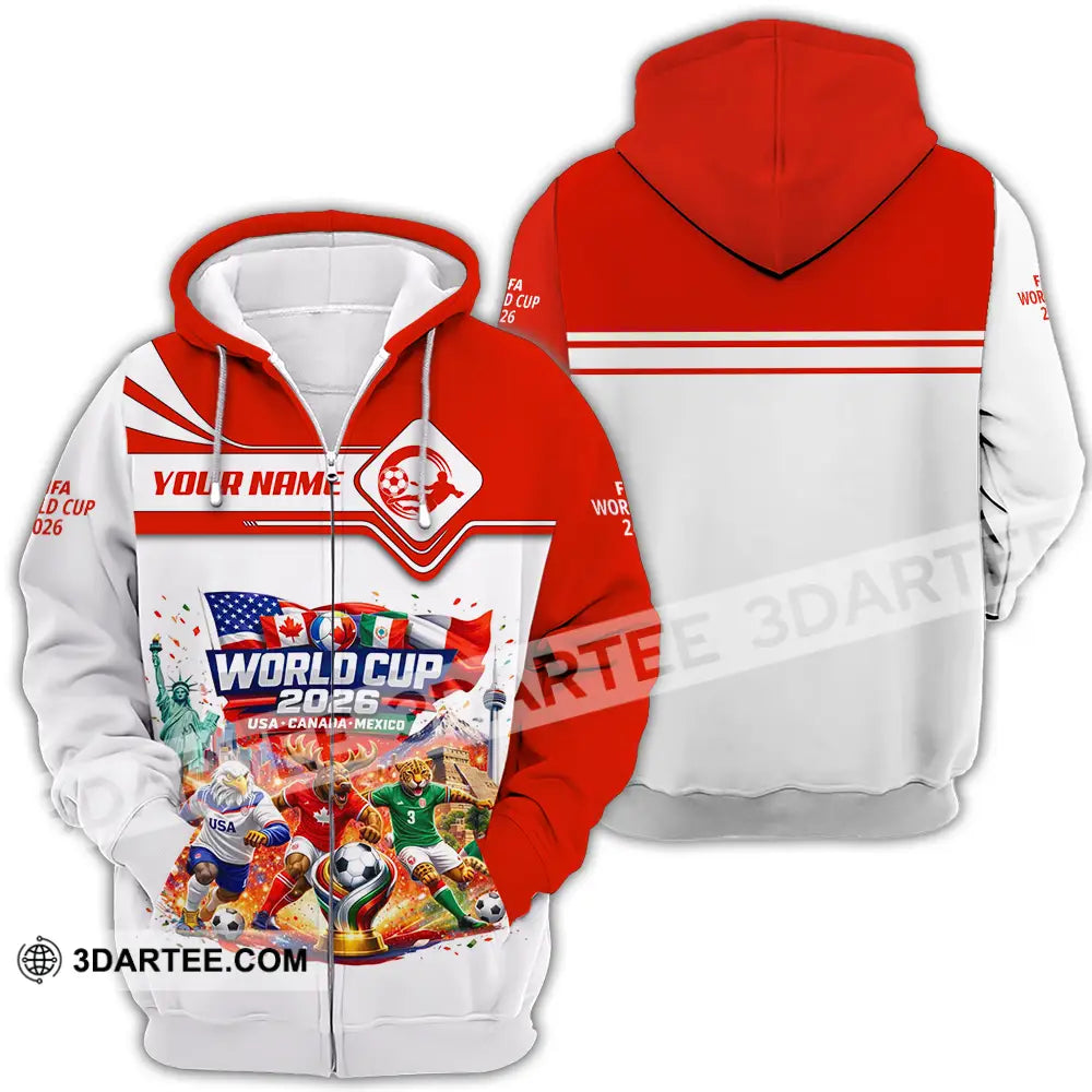Unisex Shirt - Custom World Cup 2026 3D Shirt Zipper Hoodie / S T-shirt