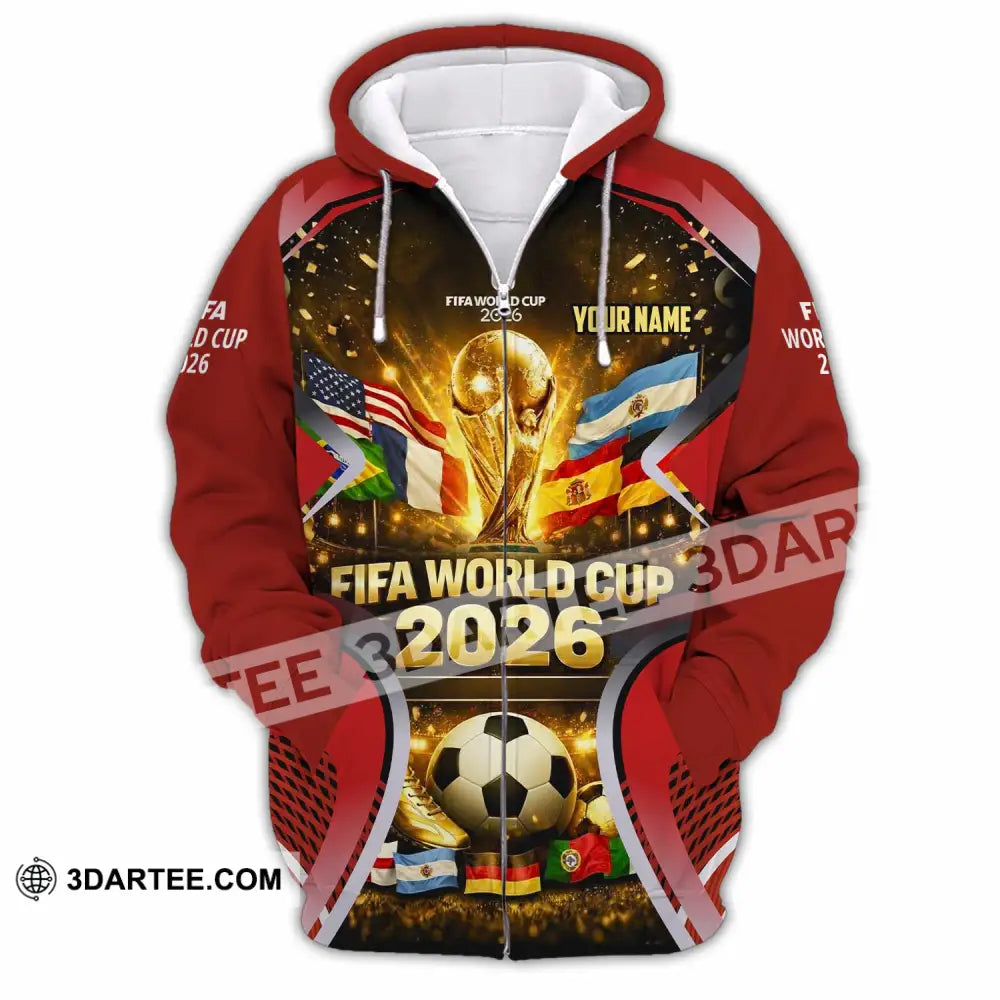 Unisex Shirt - Custom World Cup 2026 3D Shirt Zipper Hoodie / S T-shirt