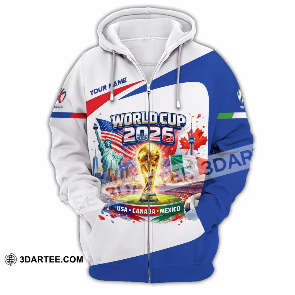Unisex Shirt - Custom World Cup 2026 3D Shirt Zipper Hoodie / S T-shirt