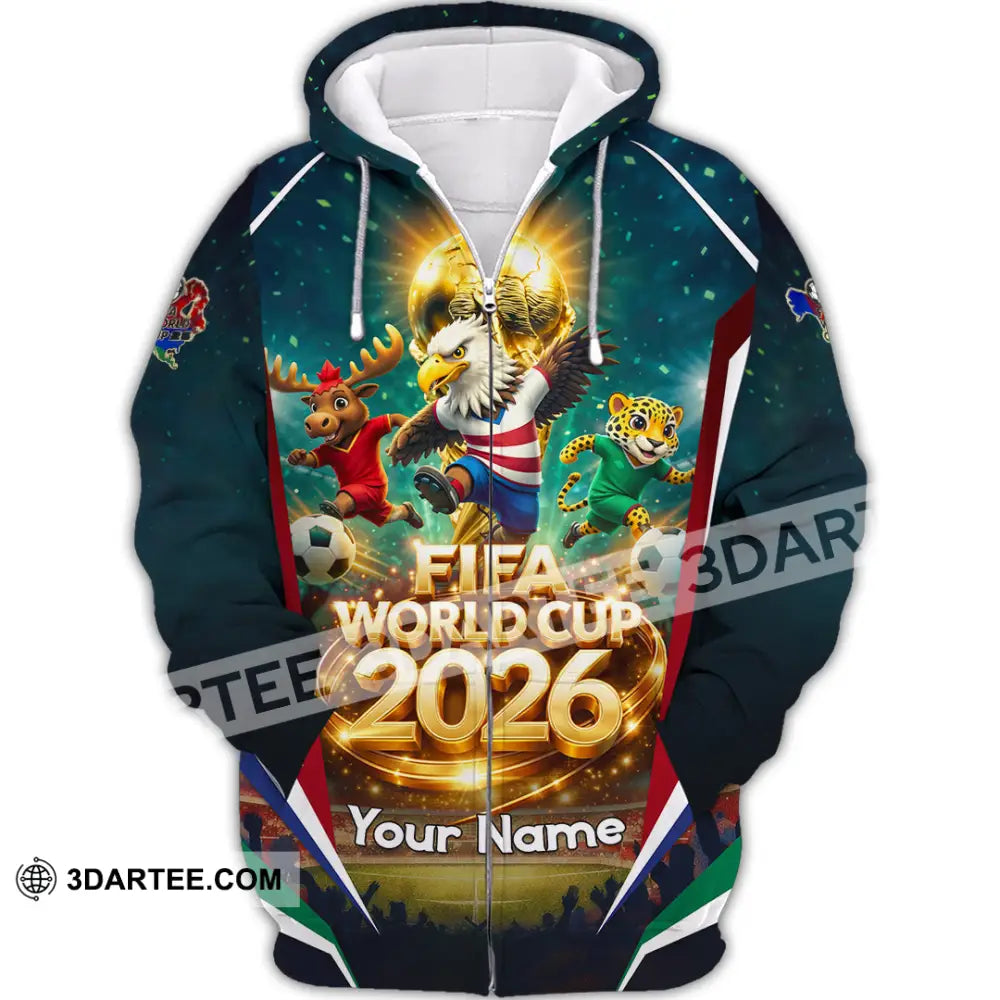 Unisex Shirt - Custom World Cup 2026 3D Shirt Zipper Hoodie / S T-shirt