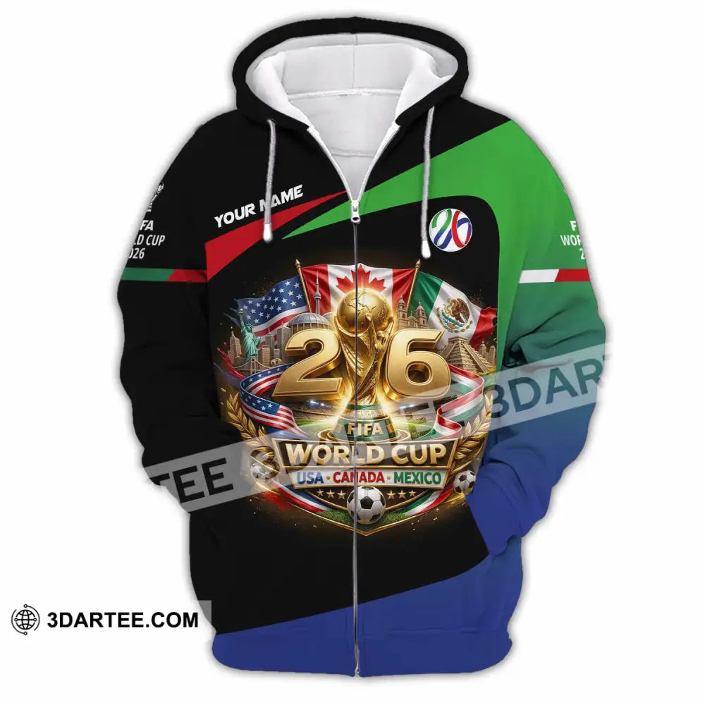 Unisex Shirt - Custom World Cup 2026 3D Shirt Zipper Hoodie / S T-shirt