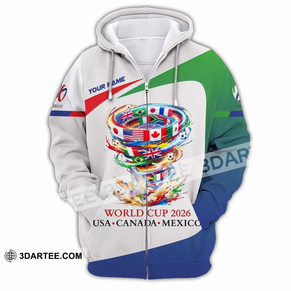 Unisex Shirt - Custom World Cup 2026 3D Shirt Zipper Hoodie / S T-shirt