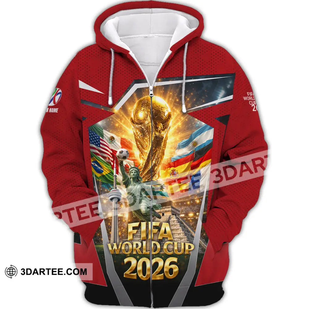 Unisex Shirt - Custom World Cup 2026 3D Shirt Zipper Hoodie / S T-shirt