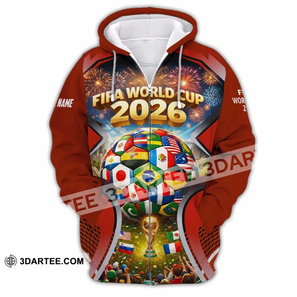 Unisex Shirt - Custom World Cup 2026 3D Shirt Zipper Hoodie / S T-shirt