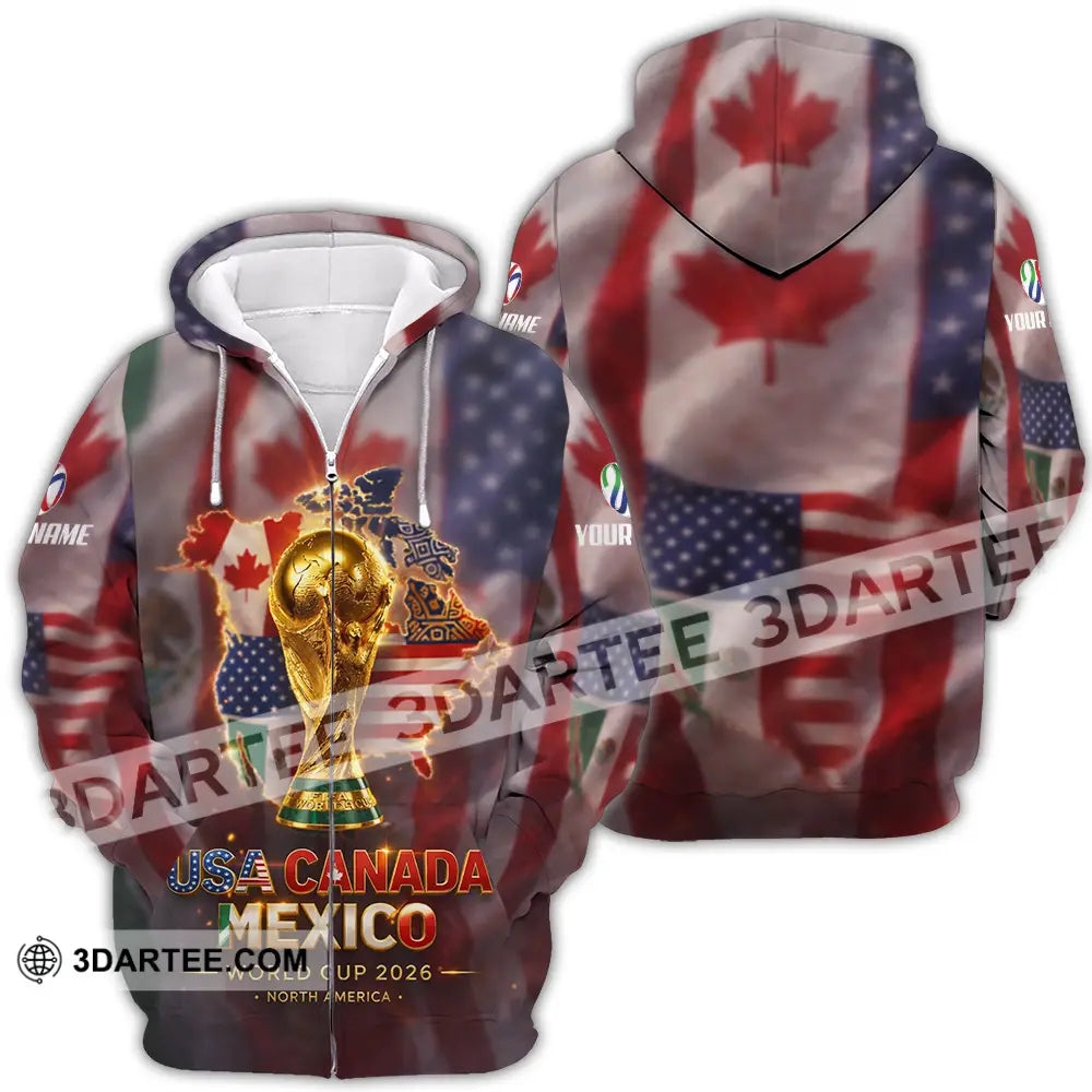 Unisex Shirt - Custom World Cup 2026 3D Shirt Zipper Hoodie / S T-shirt
