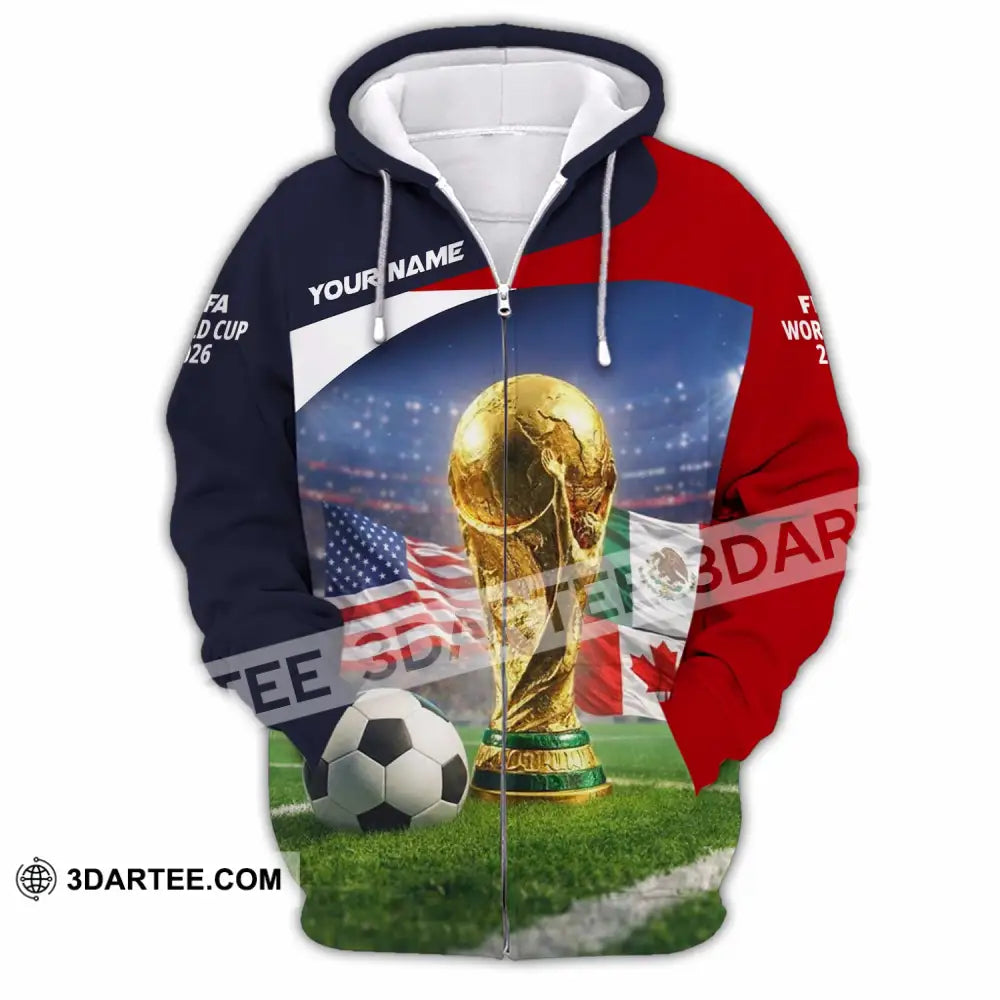 Unisex Shirt - Custom World Cup 2026 3D Shirt Zipper Hoodie / S T-shirt