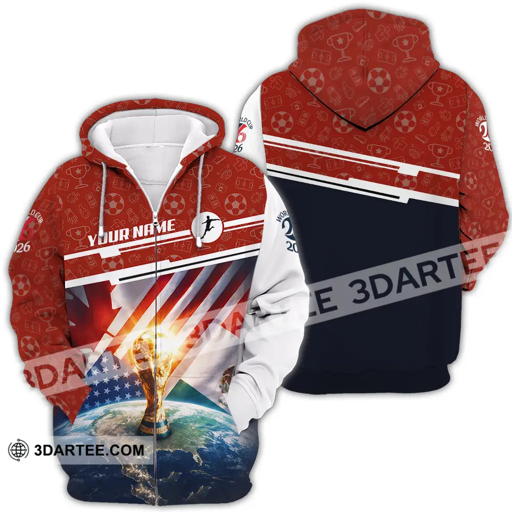 Unisex Shirt - Custom World Cup 2026 3D Shirt Zipper Hoodie / S T-shirt