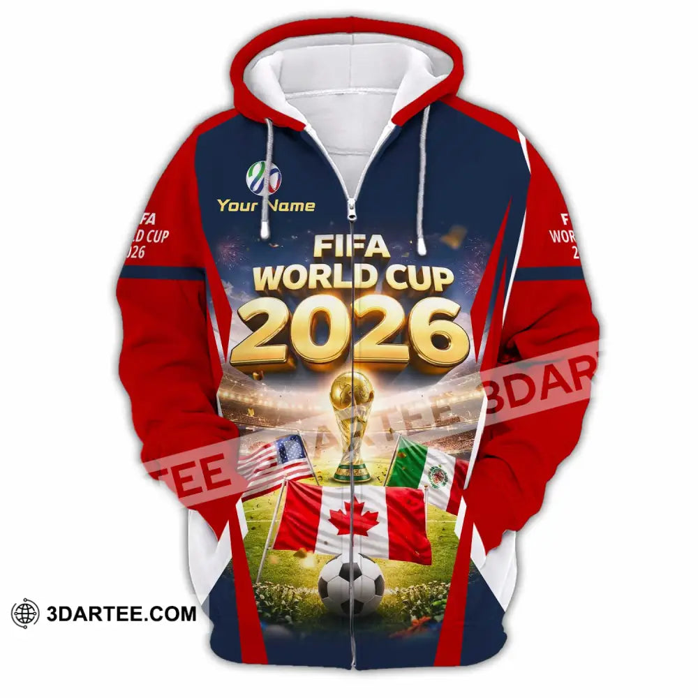 Unisex Shirt - Custom World Cup 2026 3D Shirt Zipper Hoodie / S T-shirt