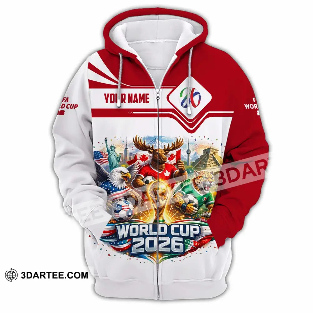 Unisex Shirt - Custom World Cup 2026 3D Shirt Zipper Hoodie / S T-shirt