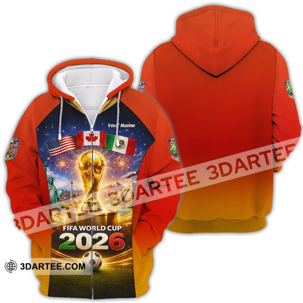 Unisex Shirt - Custom World Cup 2026 3D Shirt Zipper Hoodie / S T-shirt