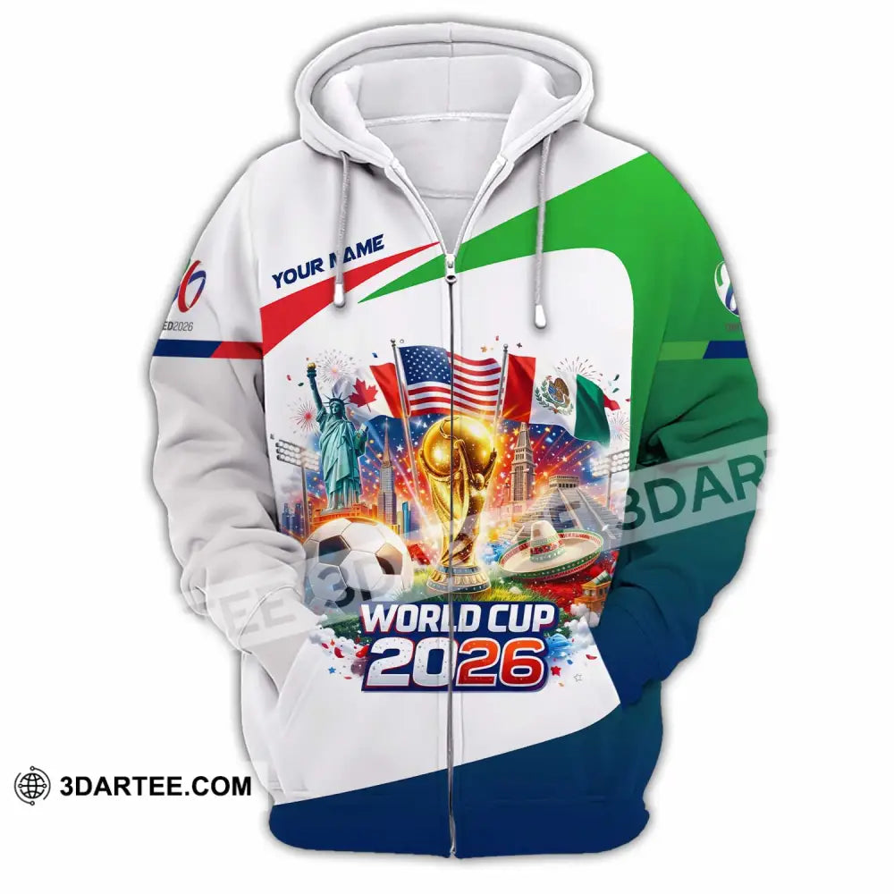 Unisex Shirt - Custom World Cup 2026 3D Shirt Zipper Hoodie / S T-shirt
