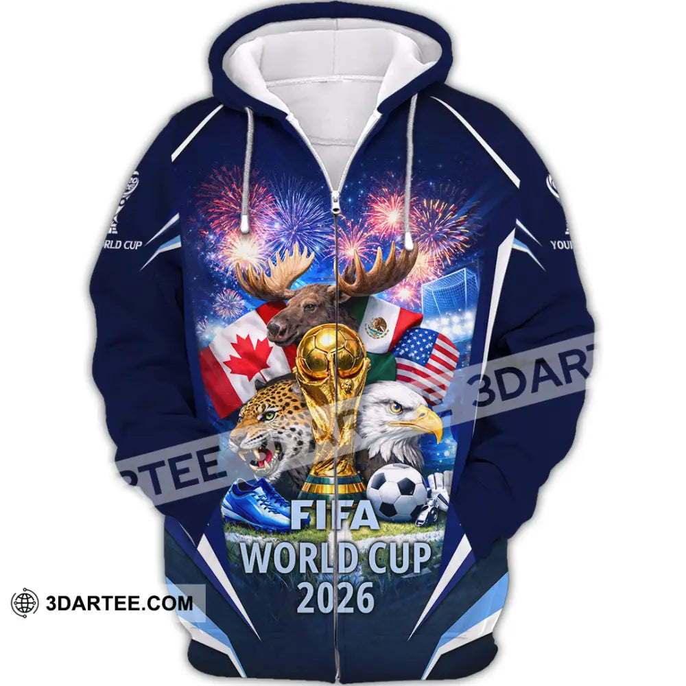 Unisex Shirt - Custom World Cup 2026 3D Shirt Zipper Hoodie / S T-shirt