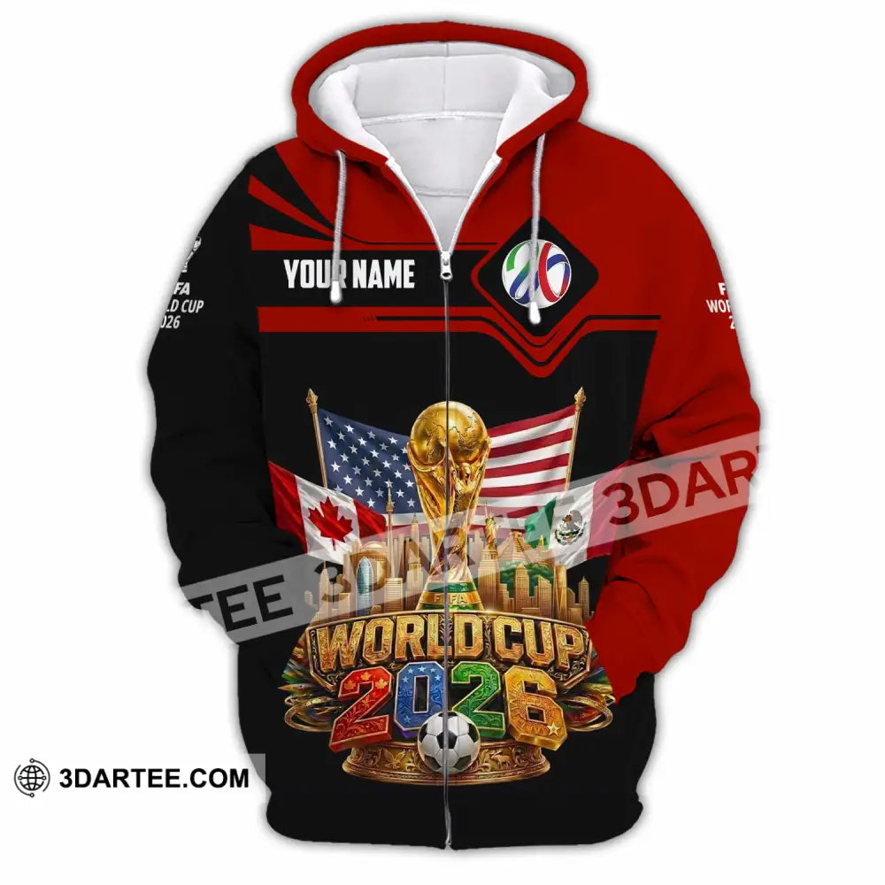 Unisex Shirt - Custom World Cup 2026 3D Shirt - Zipper Hoodie / S - T-shirt