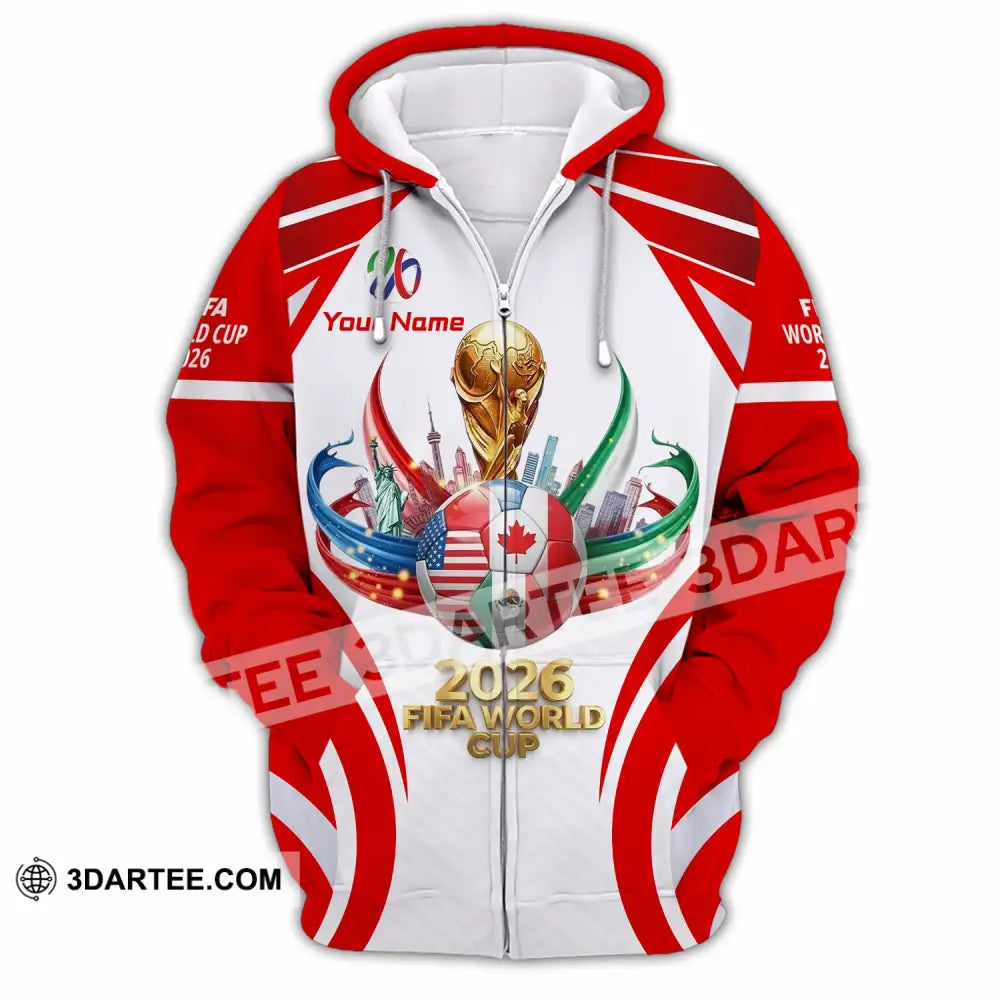Unisex Shirt - Custom World Cup 2026 3D Shirt Zipper Hoodie / S T-shirt