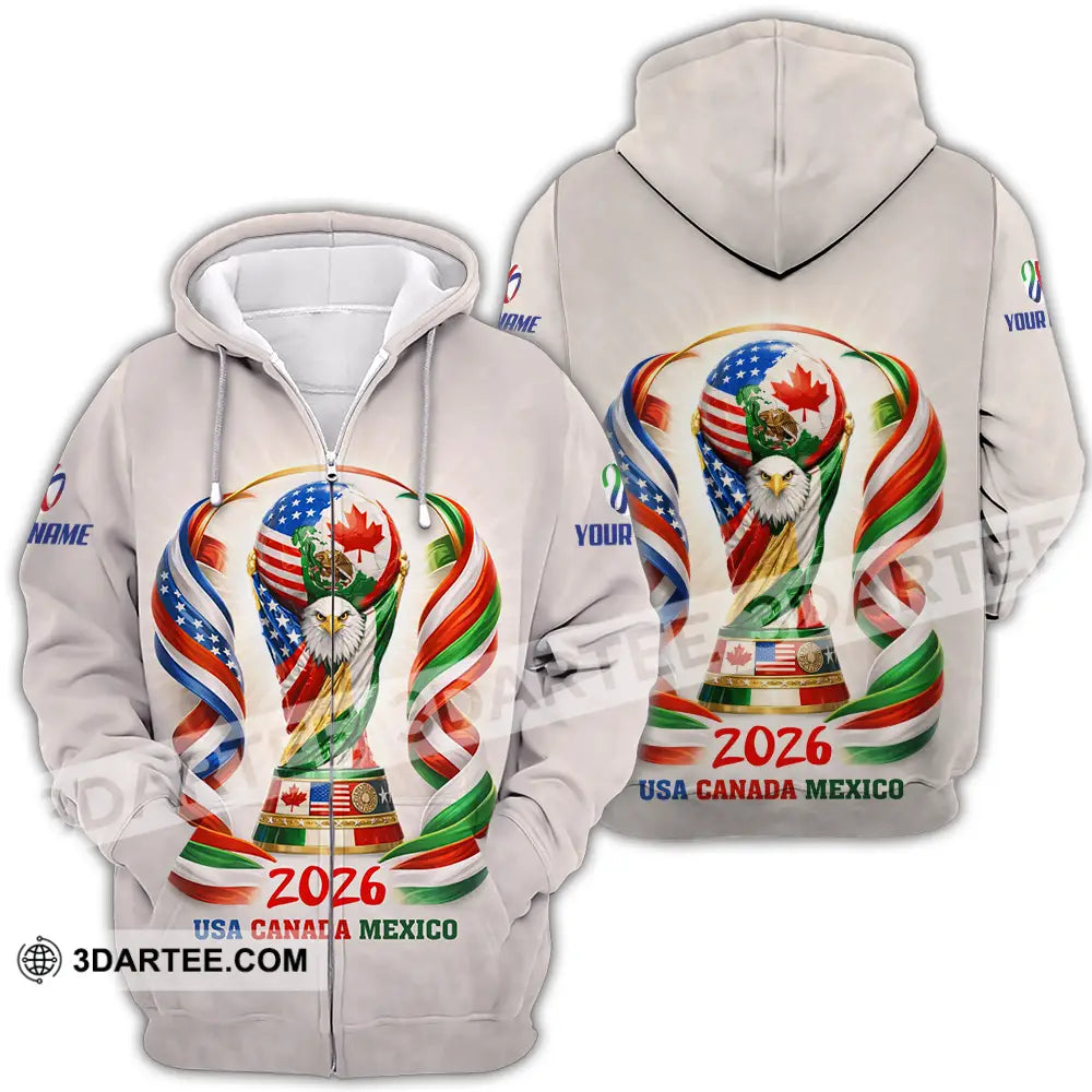 Unisex Shirt - Custom World Cup 2026 3D Shirt Zipper Hoodie / S T-shirt