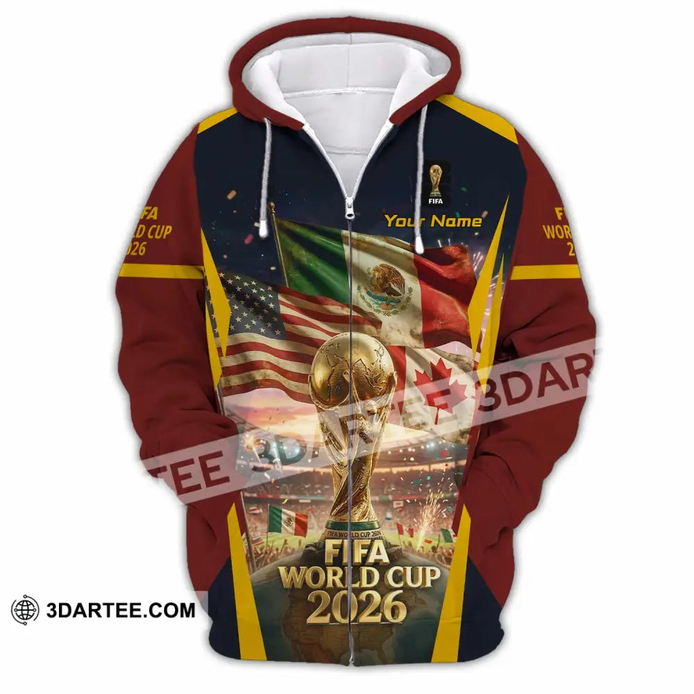 Unisex Shirt - Custom World Cup 2026 3D Shirt Zipper Hoodie / S T-shirt