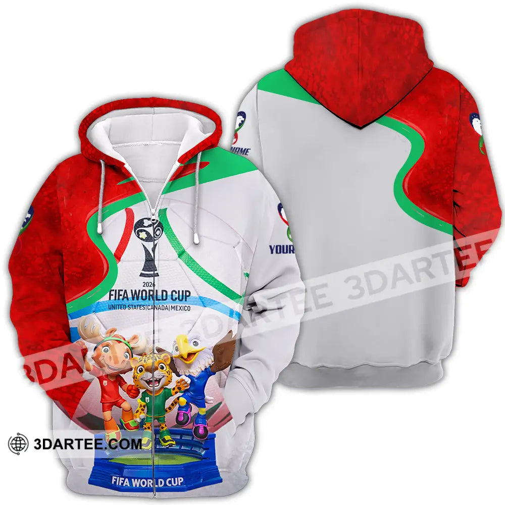 Unisex Shirt - Custom World Cup 2026 3D Shirt Zipper Hoodie / S T-shirt