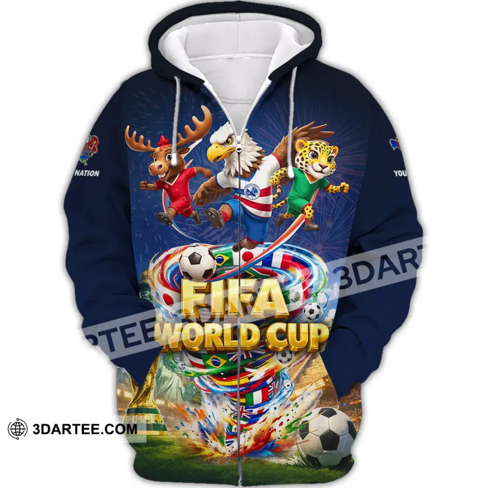 Unisex Shirt - Custom World Cup 2026 3D Shirt Zipper Hoodie / S T-shirt