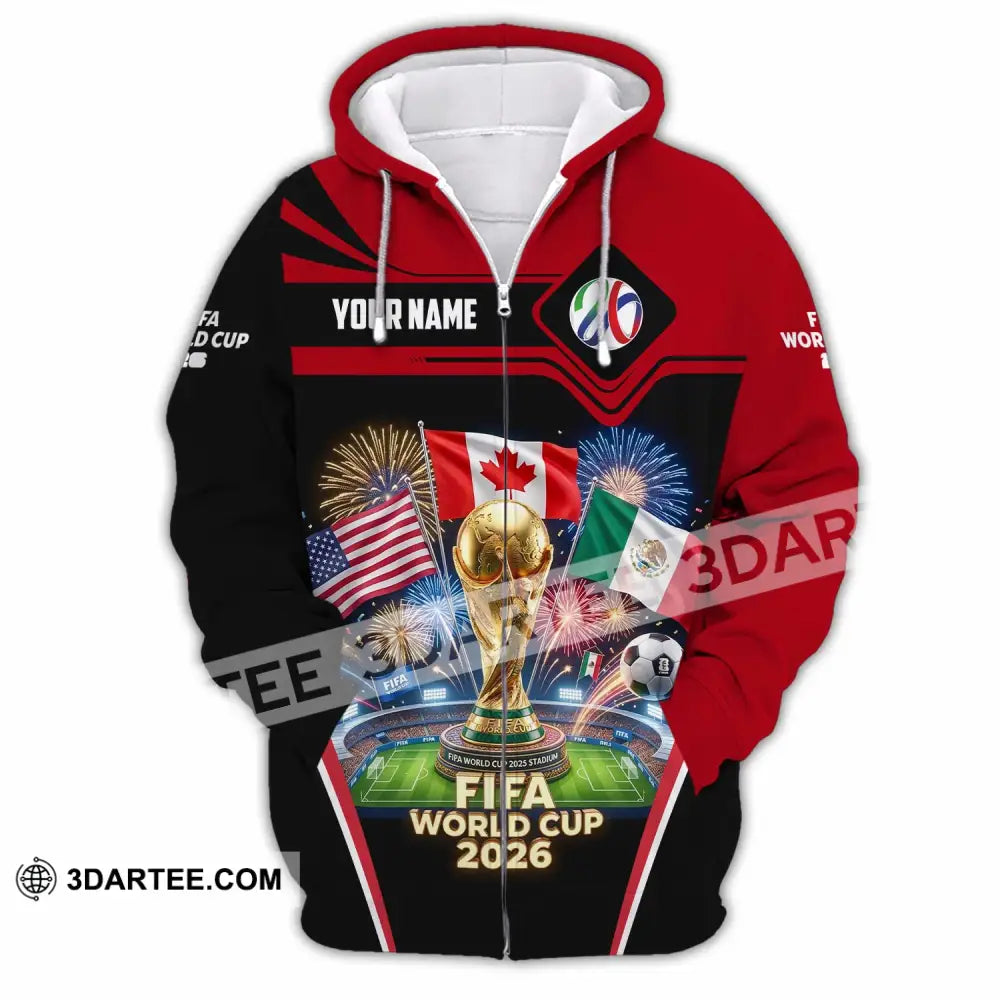 Unisex Shirt - Custom World Cup 2026 3D Shirt Zipper Hoodie / S T-shirt