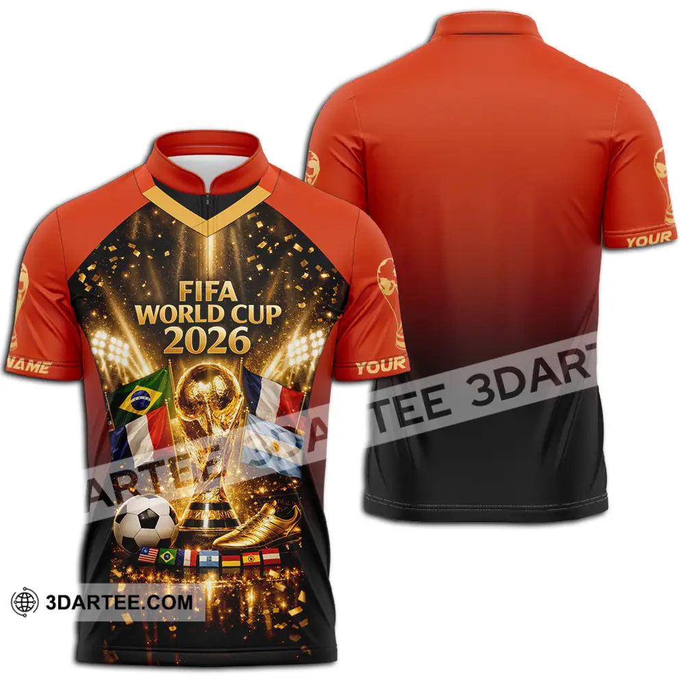 Unisex Shirt - Custom World Cup 2026 3D Shirt Zipper Polo Shirt / S T-shirt