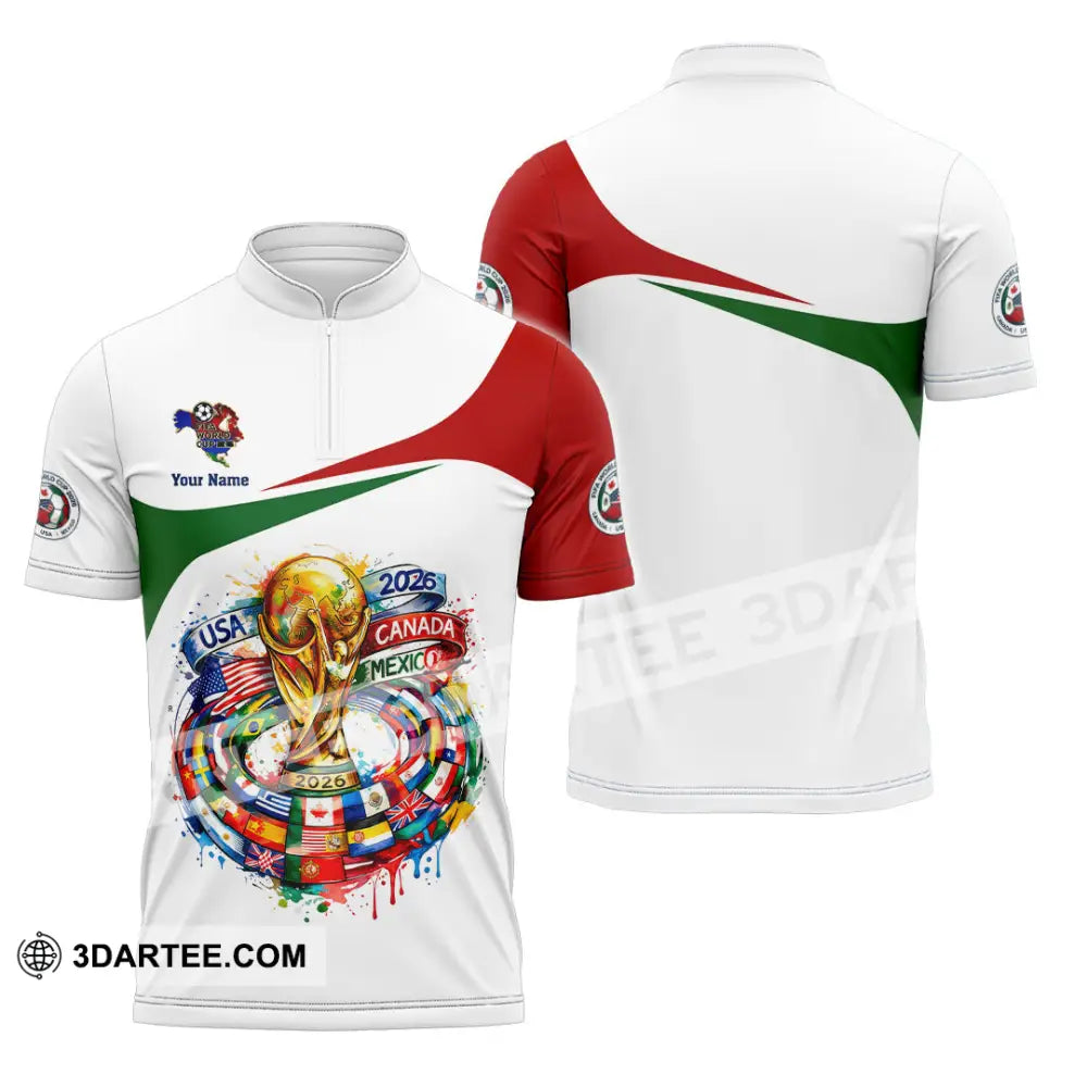 Unisex Shirt - Custom World Cup 2026 3D Shirt - Zipper Polo Shirt / S - T-shirt
