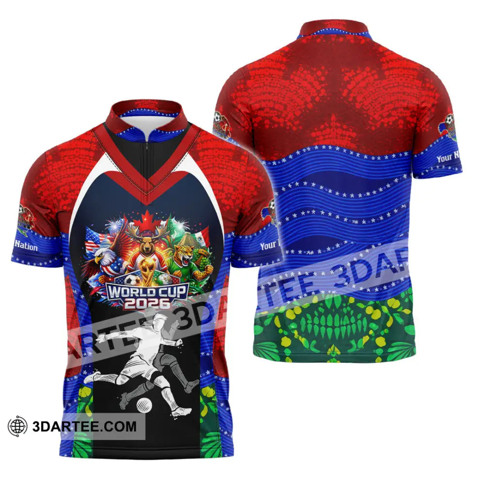 Unisex Shirt - Custom World Cup 2026 3D Shirt - Zipper Polo Shirt / S - T-shirt