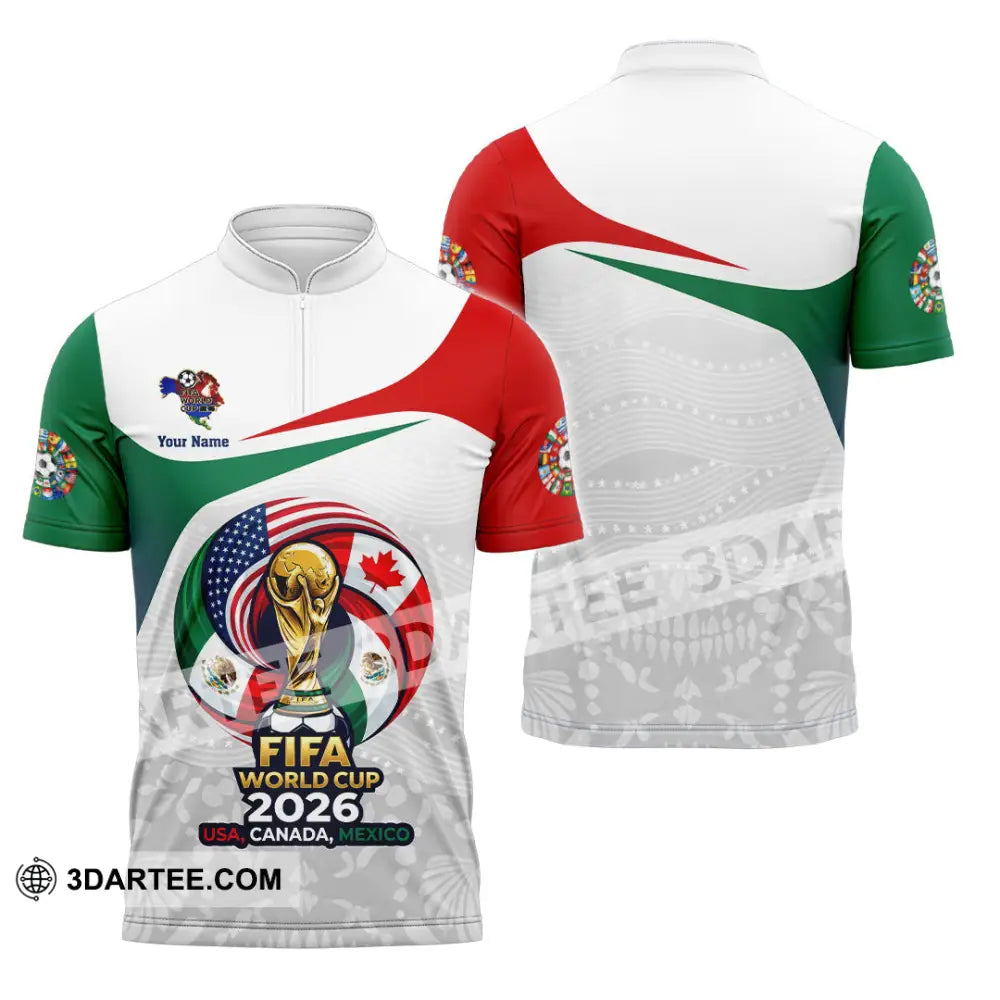 Unisex Shirt - Custom World Cup 2026 3D Shirt - Zipper Polo Shirt / S - T-shirt