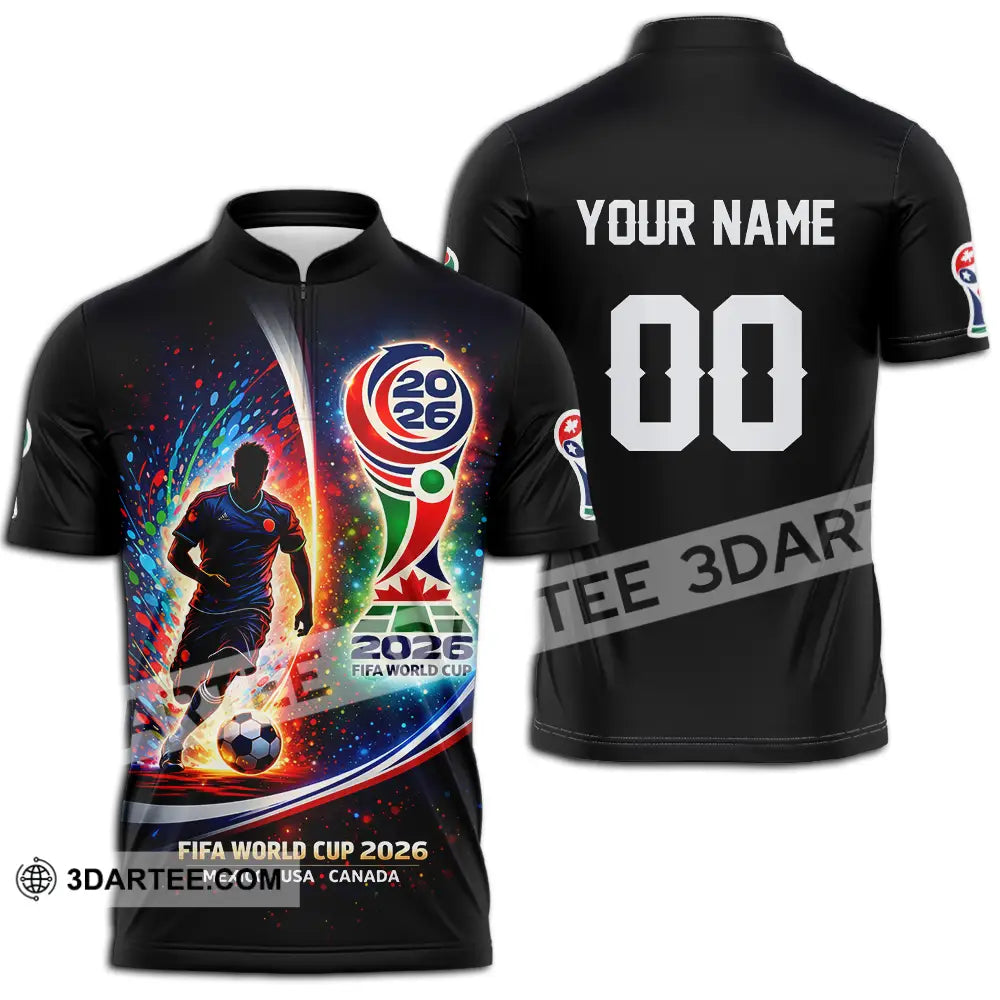Unisex Shirt - Custom 2026 World Cup 3D Shirt Zipper Polo Shirt / S T-shirt