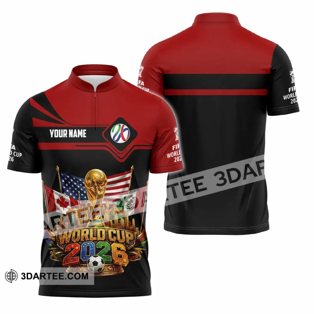Unisex Shirt - Custom World Cup 2026 3D Shirt - Zipper Polo Shirt / S - T-shirt
