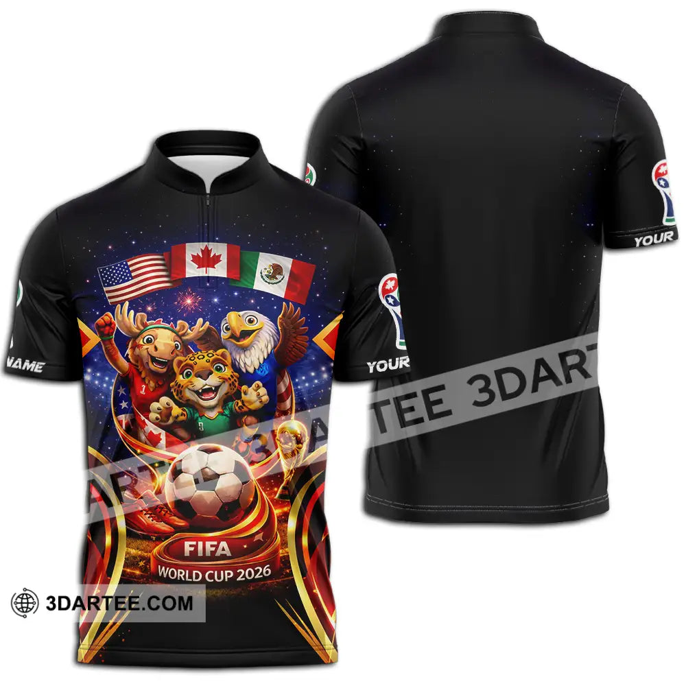 Unisex Shirt - Custom World Cup 2026 3D Shirt Zipper Polo Shirt / S T-shirt