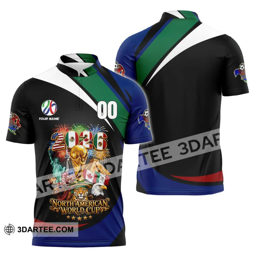 Unisex Shirt - Custom World Cup 2026 3D Shirt - Zipper Polo Shirt / S - T-shirt