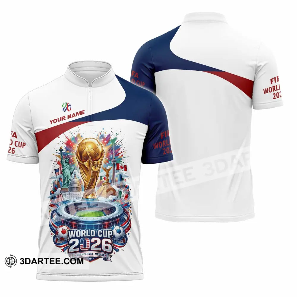 Unisex Shirt - Custom World Cup 2026 3D Shirt - Zipper Polo Shirt / S - T-shirt