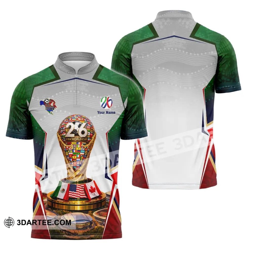 Unisex Shirt - Custom World Cup 2026 3D Shirt - Zipper Polo Shirt / S - T-shirt