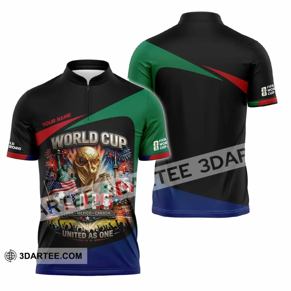 Unisex Shirt - Custom World Cup 2026 3D Shirt - Zipper Polo Shirt / S - T-shirt