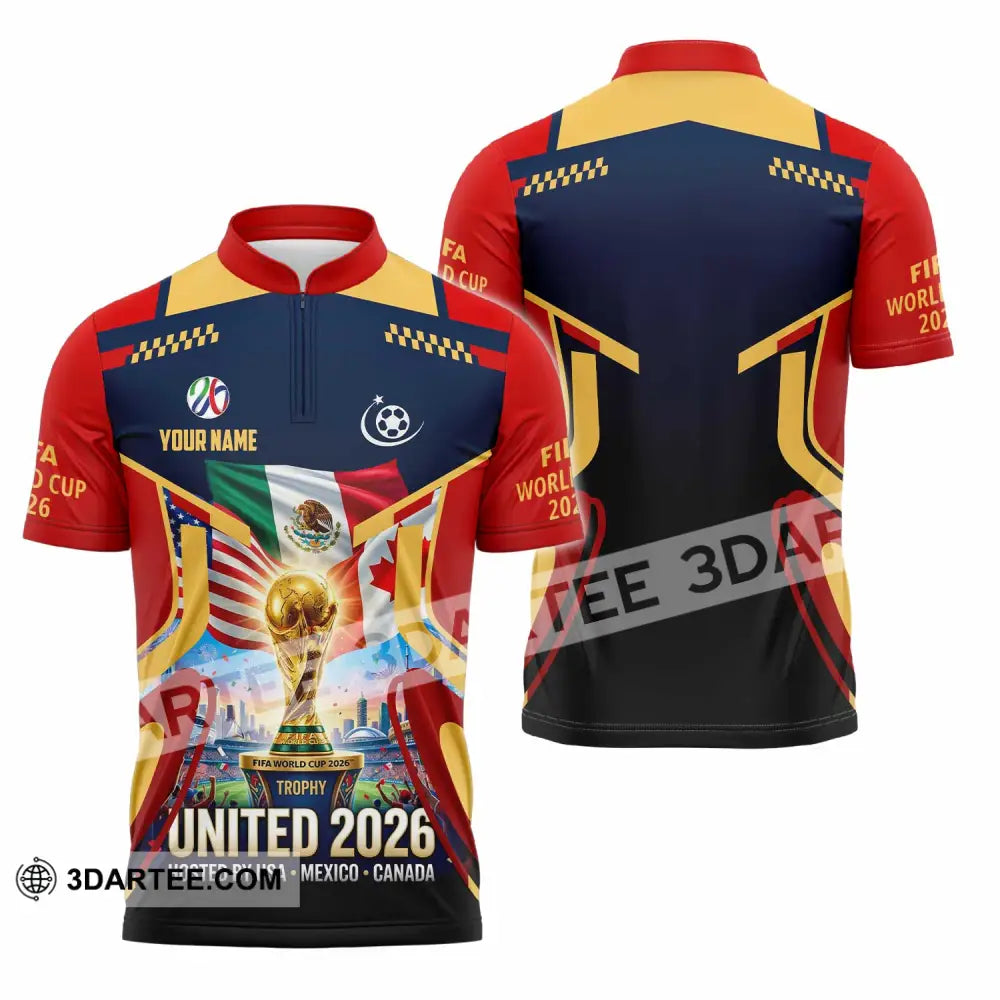 Unisex Shirt - Custom World Cup 2026 3D Shirt - Zipper Polo Shirt / S - T-shirt