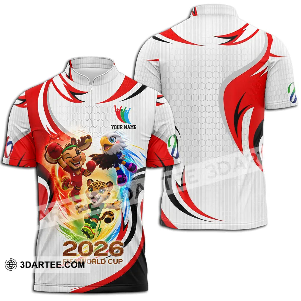 Unisex Shirt - Custom World Cup 2026 3D Shirt Zipper Polo Shirt / S T-shirt