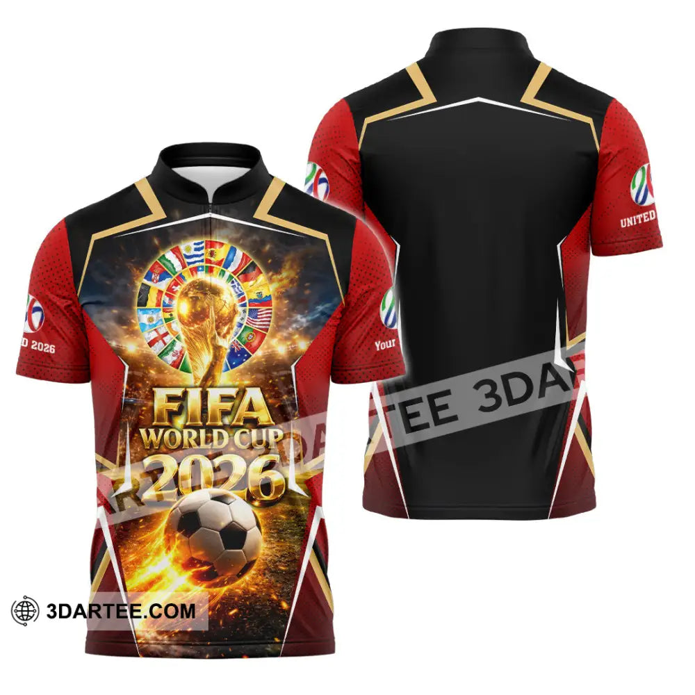 Unisex Shirt - Custom World Cup 2026 3D Shirt - Zipper Polo Shirt / S - T-shirt