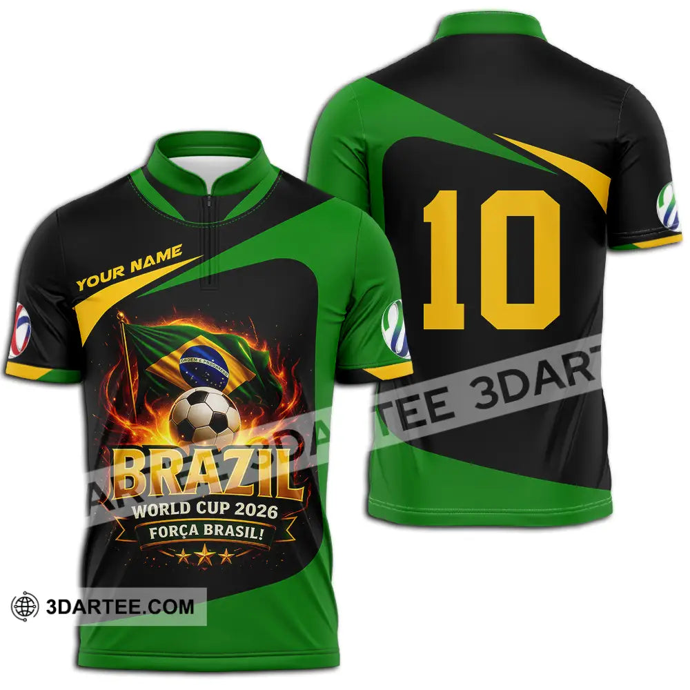 Unisex Shirt - Custom World Cup 2026 3D Shirt Zipper Polo Shirt / S T-shirt
