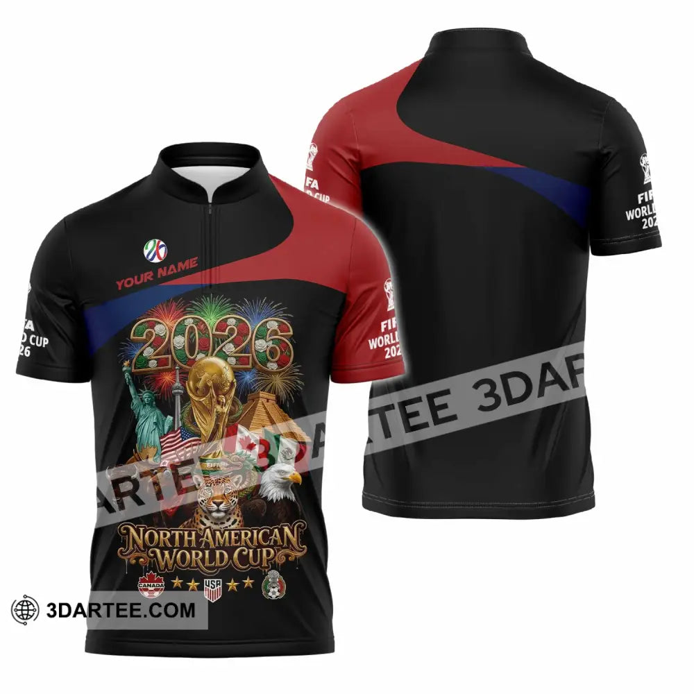 Unisex Shirt - Custom World Cup 2026 3D Shirt - Zipper Polo Shirt / S - T-shirt