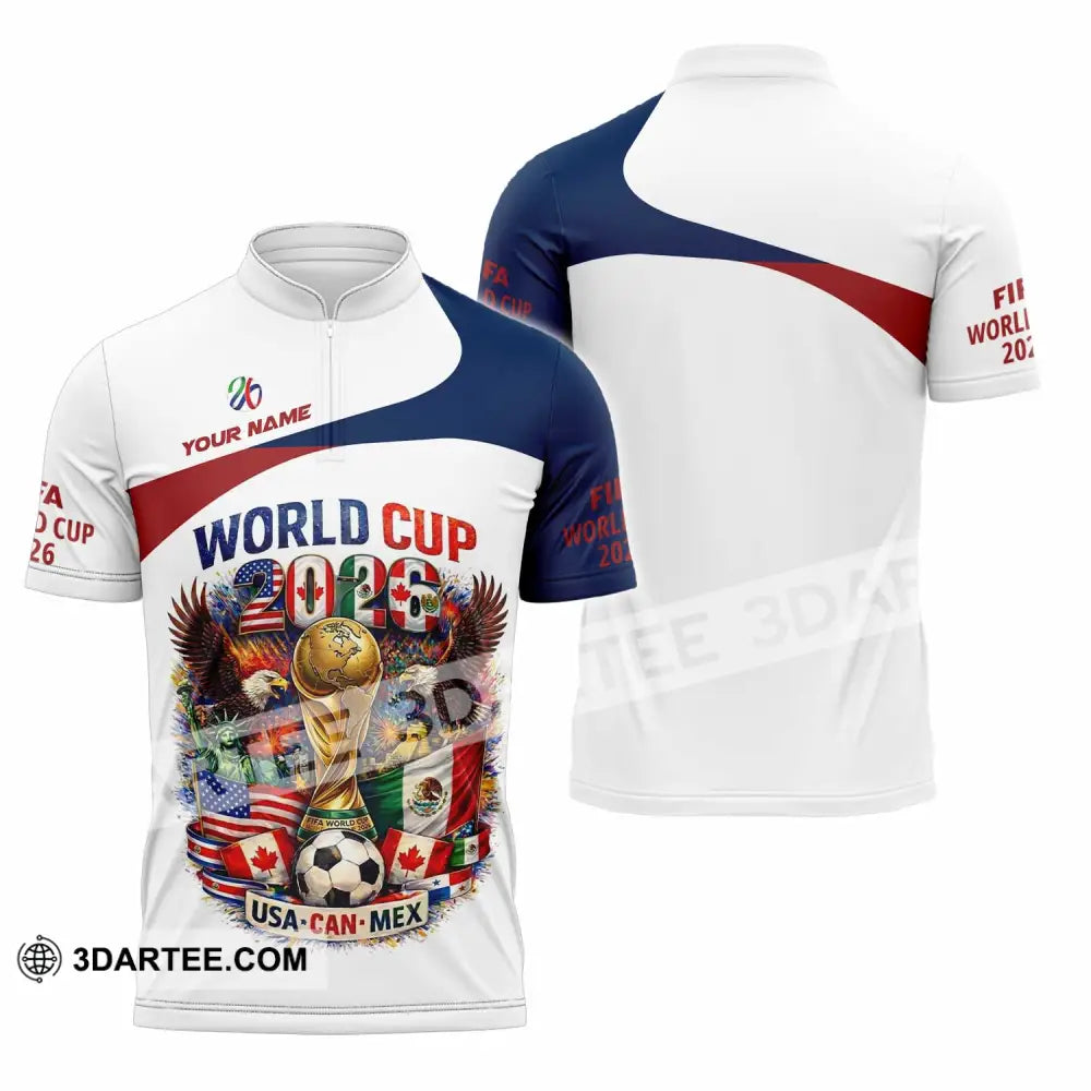 Unisex Shirt - Custom World Cup 2026 3D Shirt - Zipper Polo Shirt / S - T-shirt